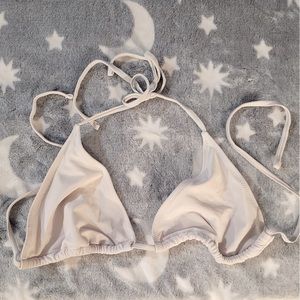 White Triangle Bikini Top Size L